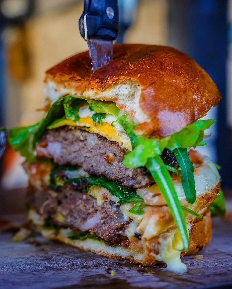Cross-section of the Wild West Double Shot burger